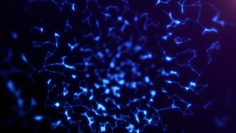 Abstract plexus geometrical shape technology backdrop with shiny moving lin.. Stockillustratie