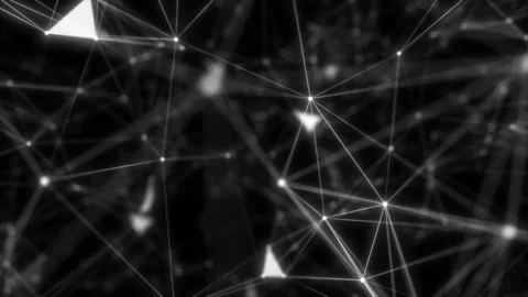 Abstract plexus geometry with lines and dots. Artificial intelligence, science Stock Footage 113905135