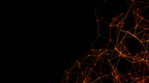 Abstract plexus of golden lines and dots in the night sky. Mockup. Stock Footage 218915660
