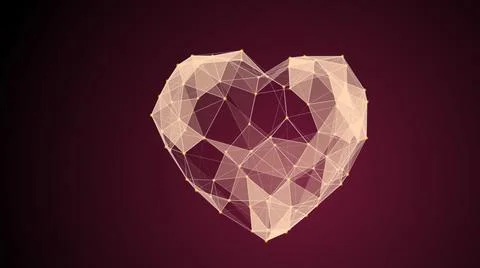 Abstract plexus heart on dark background Stock Illustration