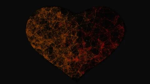 Abstract plexus heart on gradient background. Greeting card for Valentines Day. Stock Footage 154089477