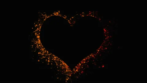 Abstract plexus heart on gradient background. Greeting card for Valentines Day. Stock Footage 154293492