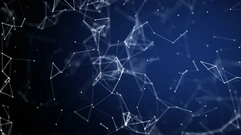 Abstract plexus of moving dots and lines animation of geometric shapes loop Stock Footage 146278166