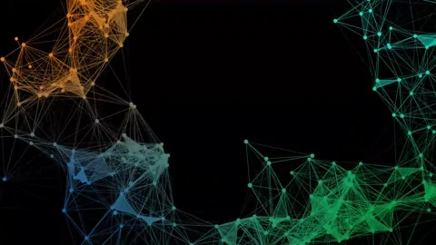 Abstract plexus network animation with glowing particles on a dark background Stock Footage 319659446