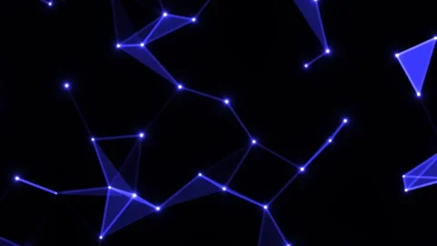 Abstract Plexus Network Background with Glowing Blue Dots and Lines Connect.. Stock Footage 339307993
