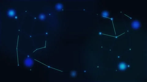 Abstract plexus network with blue glowing node light points and connected lines 库存影片 347555786