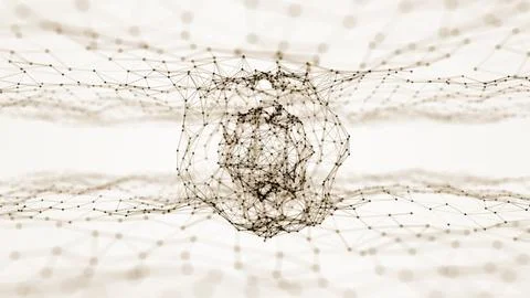 Abstract Plexus Network of Connected Digital Nodes Illustration