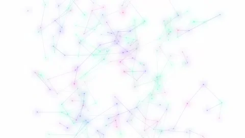 Abstract Plexus Network of Connected Lines and Glowing Dots on White Background Stock Footage 348633756