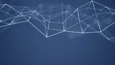 Abstract Plexus Network with Connecting Dots and Lines on Blue Background Loop Stock Footage 331999845