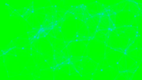 Abstract Plexus Network Dots and Lines Connecting Motion in green background Stock Footage 344951668