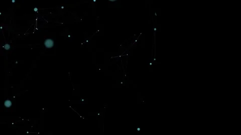 Abstract Plexus Network with Glowing Particles on Dark Background Stock Footage 330421715