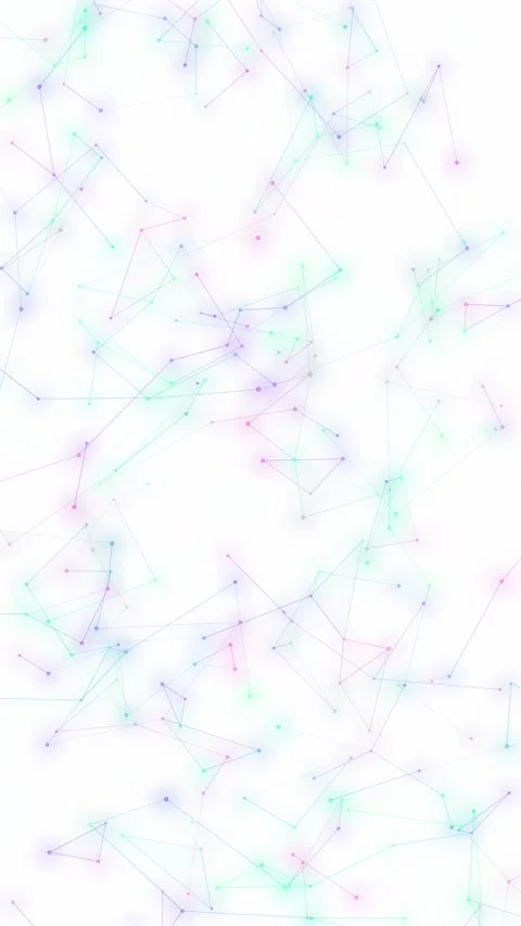 Abstract Plexus Network Loop with Pastel Nodes on White Background Stock Footage 347935492