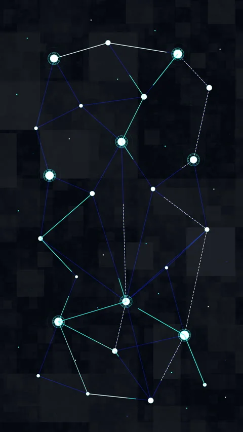 Abstract plexus network node technology digital connection data node geometric Stock Footage 347555777