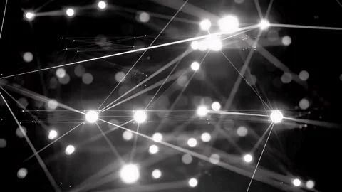 Abstract plexus network nodes connecting in digital space Video stock 334572386