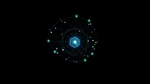 Abstract plexus network technology rotation loop background video for scien.. 스톡 동영상 345984014