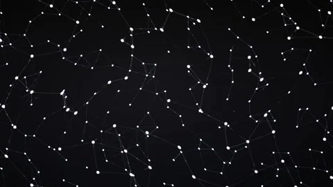Abstract plexus network with white glowing dots and connecting lines on bla.. Stock Footage 345651801