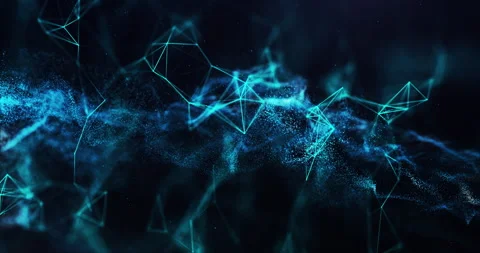 Abstract Plexus Particles And Dark Background Video stock 247586234