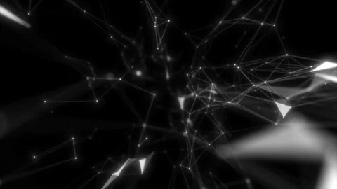 Abstract plexus polygon nodes and connections form network. Artificial Stock Footage 113947327