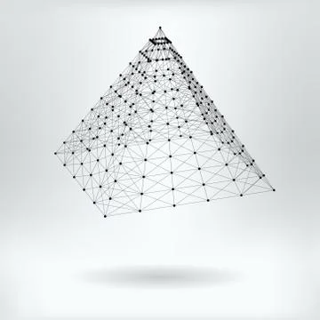 Abstract Plexus Pyramid  - vector illustration Stock Illustration