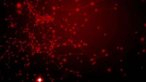 Abstract plexus of red dots and lines on a red screen, mockup Video stock 168004375