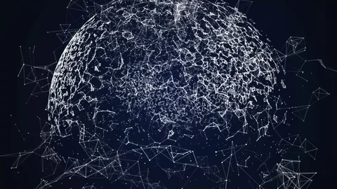 Abstract plexus sphere background.Digital business technology concept. Stock Footage 128294878