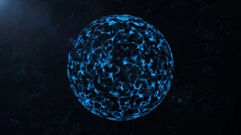 Abstract plexus sphere background.Digital business technology concept Видео 128297146