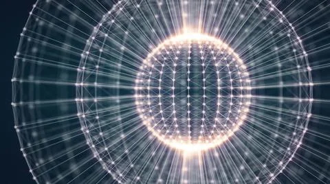 Abstract plexus sphere futuristic technology background Stock Illustration