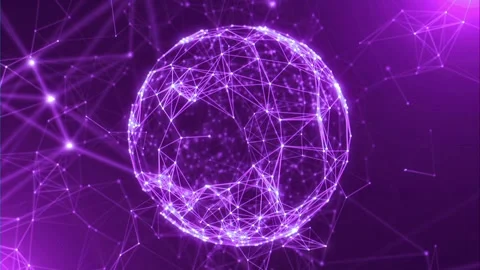 Abstract plexus sphere rotating connected lines dots network technology bac.. Stock Footage 327625396