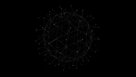 Abstract plexus sphere from white dots, lines and triangles. Stock Footage 276550749