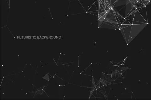 Abstract Plexus Stream Lines Dots Data Network Connection Infographic Vector Stock Illustration