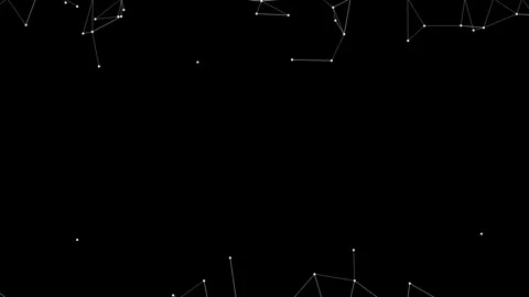 Abstract plexus structure with connecting dots and lines on a black backgroun Stock Footage 327519366