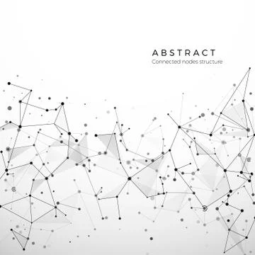 Abstract plexus structure of digital data, web and node. Particles and dots c Stock Illustration