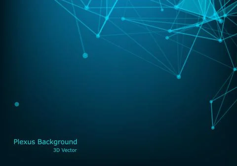Abstract plexus structure of digital data, web and node. Particles and dots c Stock Illustration