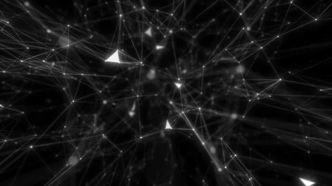 Abstract plexus structure of many glowing lines and particles. Connection Stock Footage 113908803