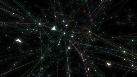 Abstract plexus structure of many glowing lines and particles. Connection Stock Footage 113912290