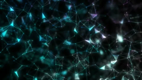 Abstract plexus structure of many glowing lines and particles. Creative Stock Footage 114059537