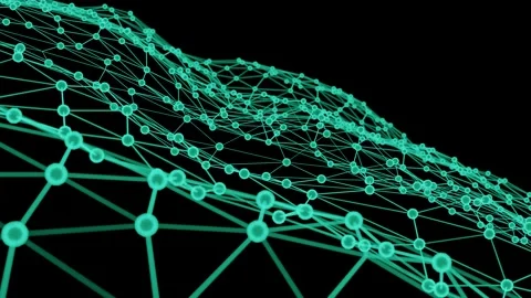 Abstract plexus structure moving up and down like wave Stock Footage 155717228