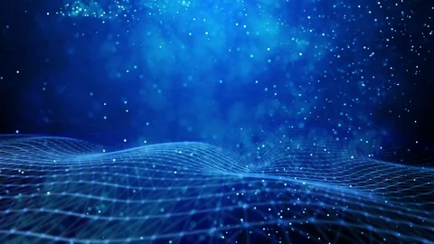 Abstract plexus technology background. Particle wave Stock Footage 84230083