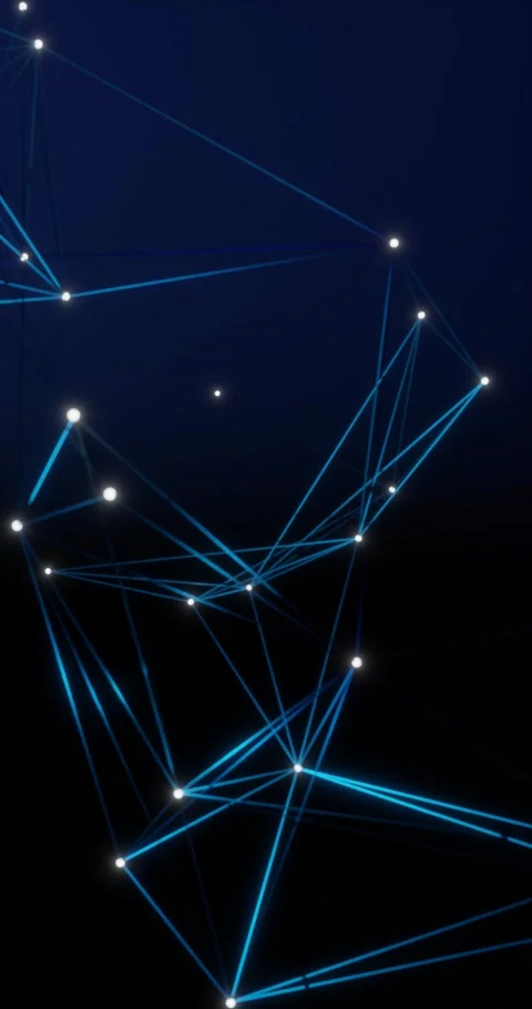 Abstract plexus technology based on 3D triangle animation rendering in motion Stock Footage 285460777