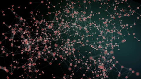 Abstract Plexus technology, science and engineering motion background. Stock Footage 121481157