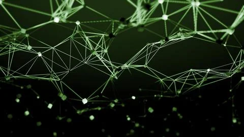 Abstract plexus technology science and engineering. Design. Green connections Stock Illustration