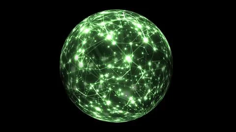 Abstract Plexus Technology Science on rotating sphere concept Stockillustratie