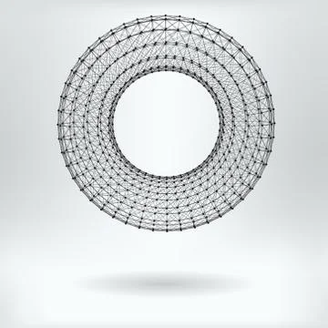 Abstract Plexus Torus  - vector illustration 스톡 일러스트