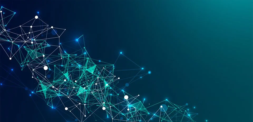 Abstract plexus vector background. Glowing particles dynamic flow. イラスト素材