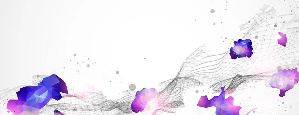 Abstract plexus vector background. Glowing particles dynamic flow. 스톡 일러스트