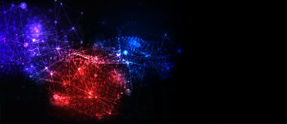 Abstract plexus vector background. Glowing particles dynamic flow. Stock Illustration