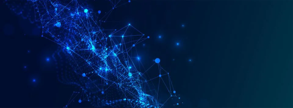 Abstract plexus vector background. Glowing particles dynamic flow. イラスト素材
