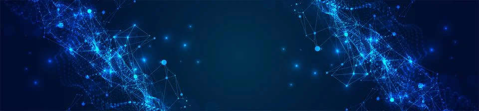 Abstract plexus vector background. Glowing particles dynamic flow. Stock Illustration