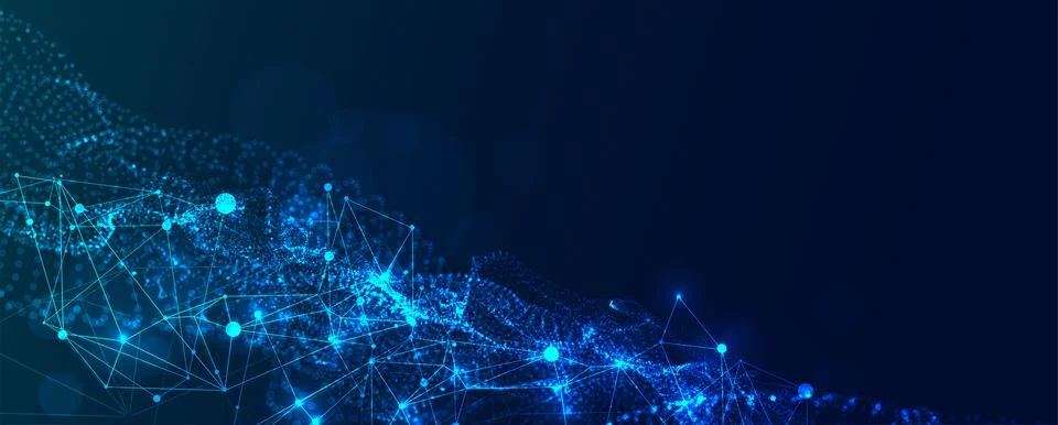 Abstract plexus vector background. Glowing particles dynamic flow. イラスト素材