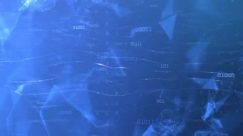 Abstract Plexus with zeros and ones Stock Footage 235612853